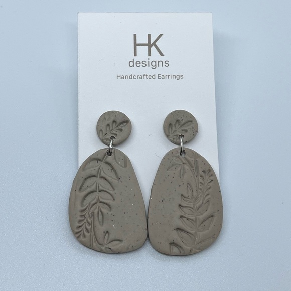 Large Handmade Clay Earrings - Picture 4 of 13